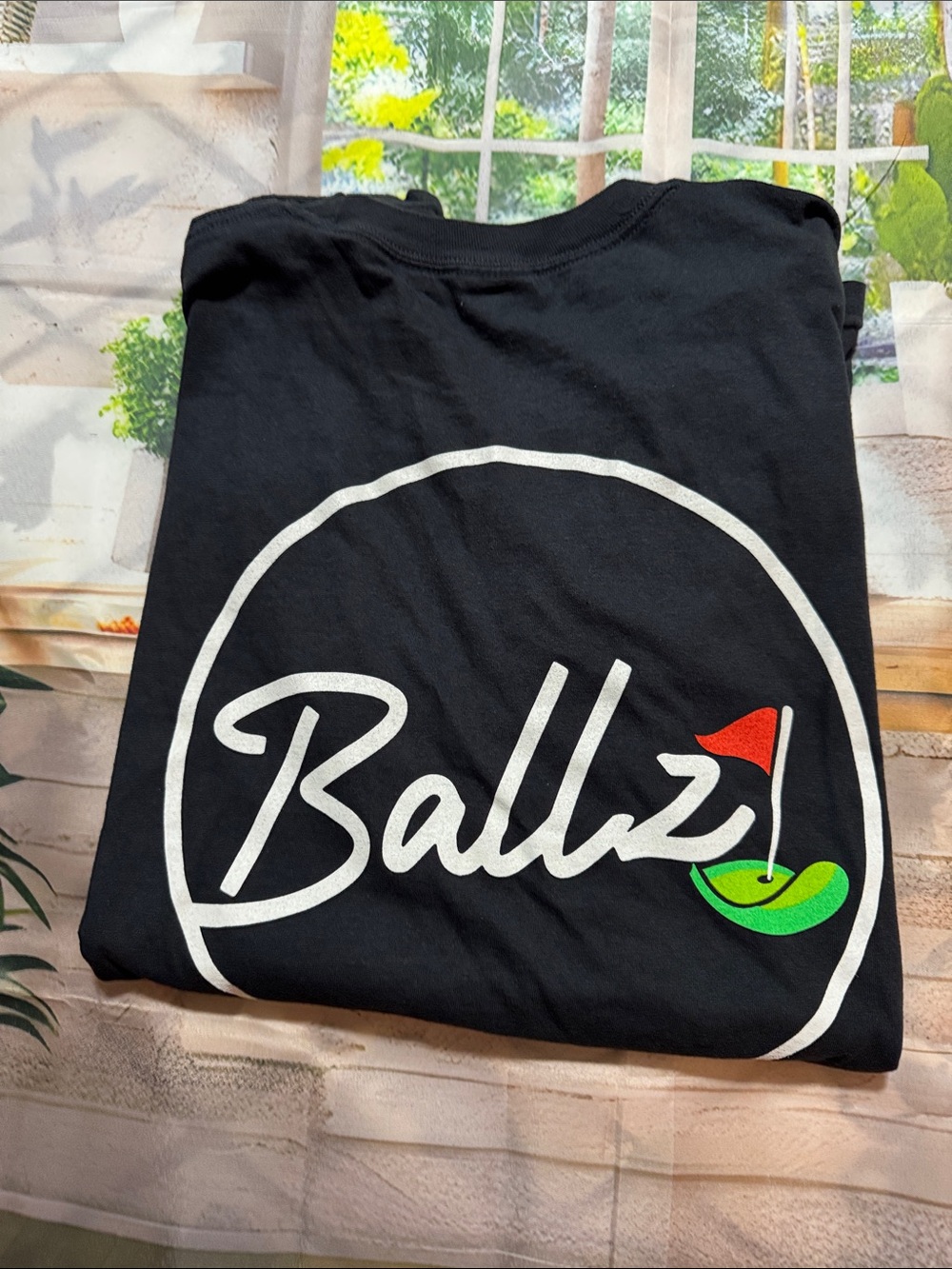 Hanes Black Tee with White 'Buy My Ballz' Script Golf T-shirt